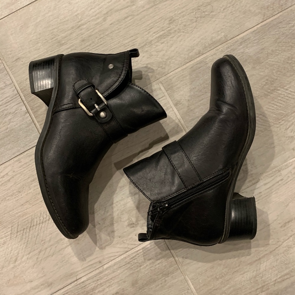 Black Motorcycle Ankle Boots